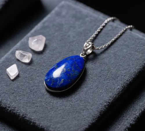 Magnified view testing lapis lazuli authenticity